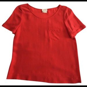 Kate Spade red silk blouse